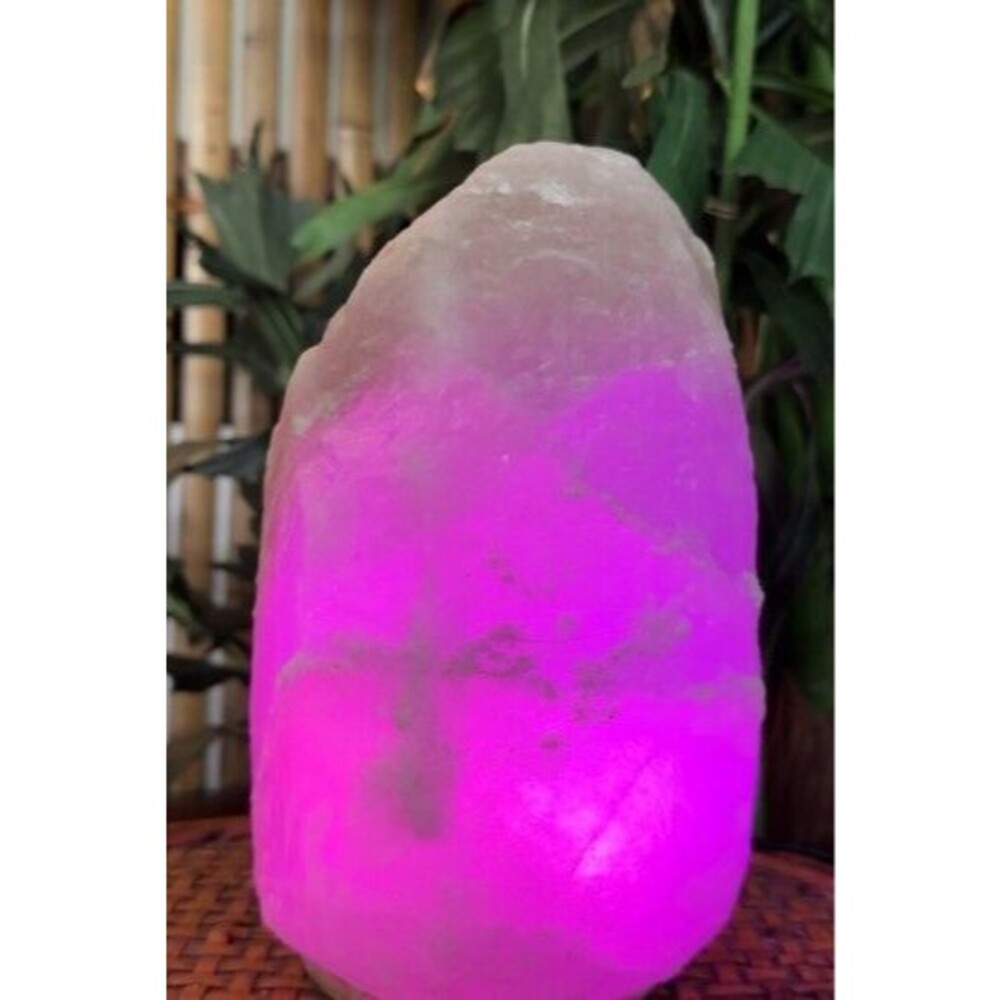 Himalayan Salt Color Changing Crystal Lamp Healing Detox USB Cord Wood Base